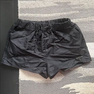 Prada Black ReNylon Elastic Waist Shorts Small